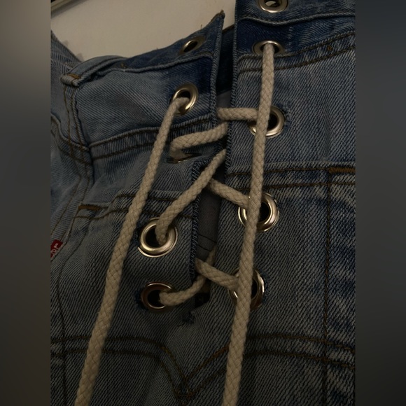 SAMARIA LEAH SIZE 27 BLUE LACED JEANS - Picture 4 of 5